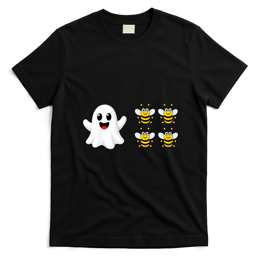 Boo 4 Bees Ghost Bees Funny Halloween T-Shirt - Black