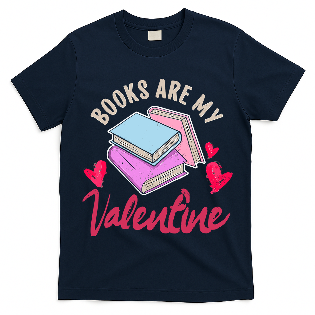 Books Are My Valentine Librarian Book Valentines Day Wo T-Shirt