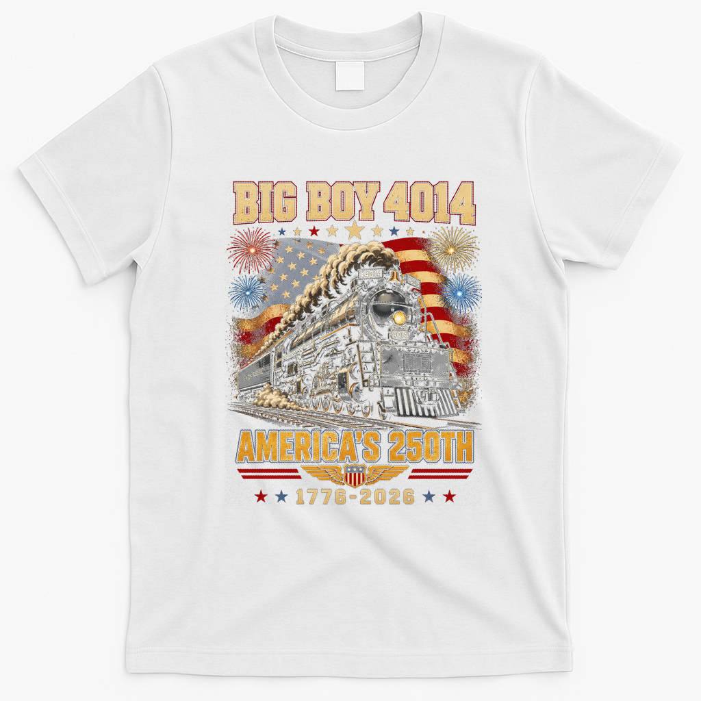 Big Boy 4014 America's 250th Commemorative Train T-Shirt - White