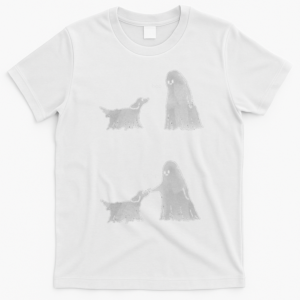 Boo Boop Ghost Dog Halloween T-Shirt - White