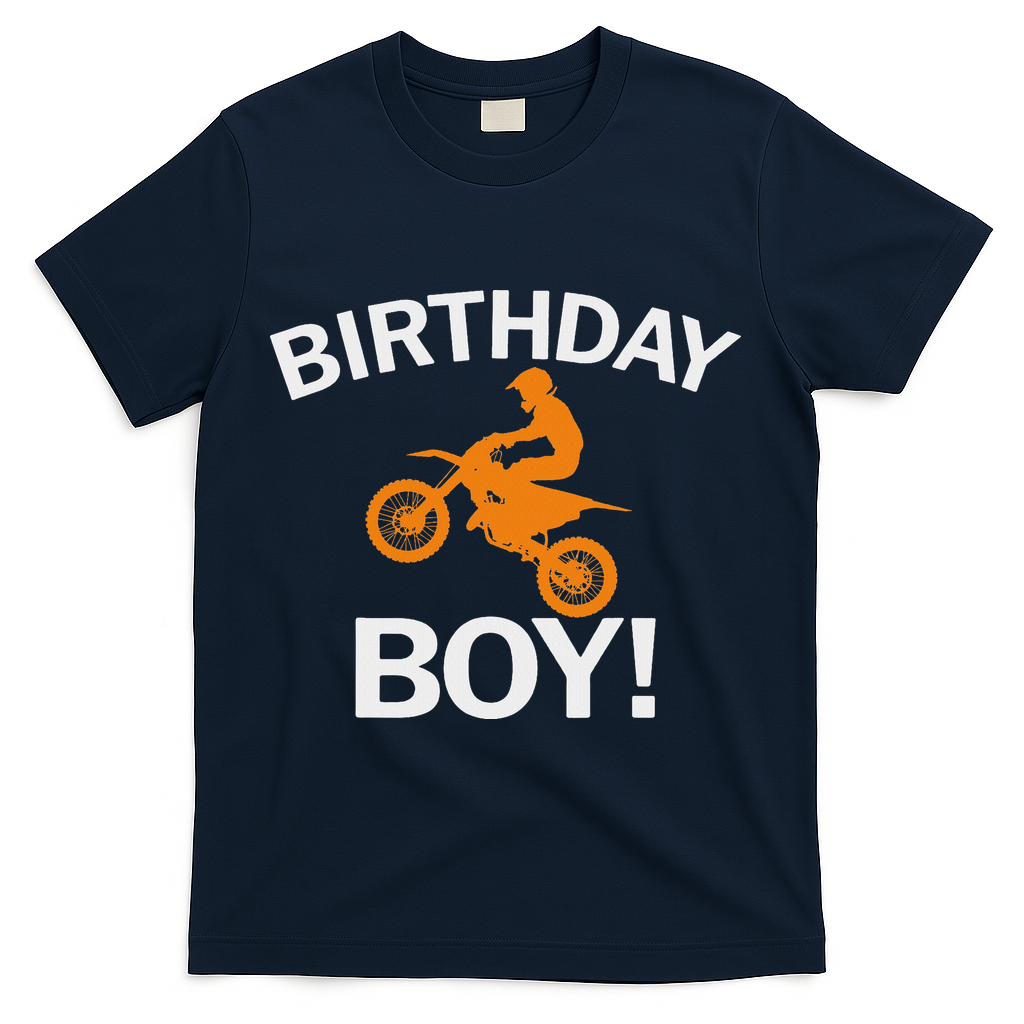 Birthday Boy Mx Dirt Bike Motocross T-Shirt - Navy