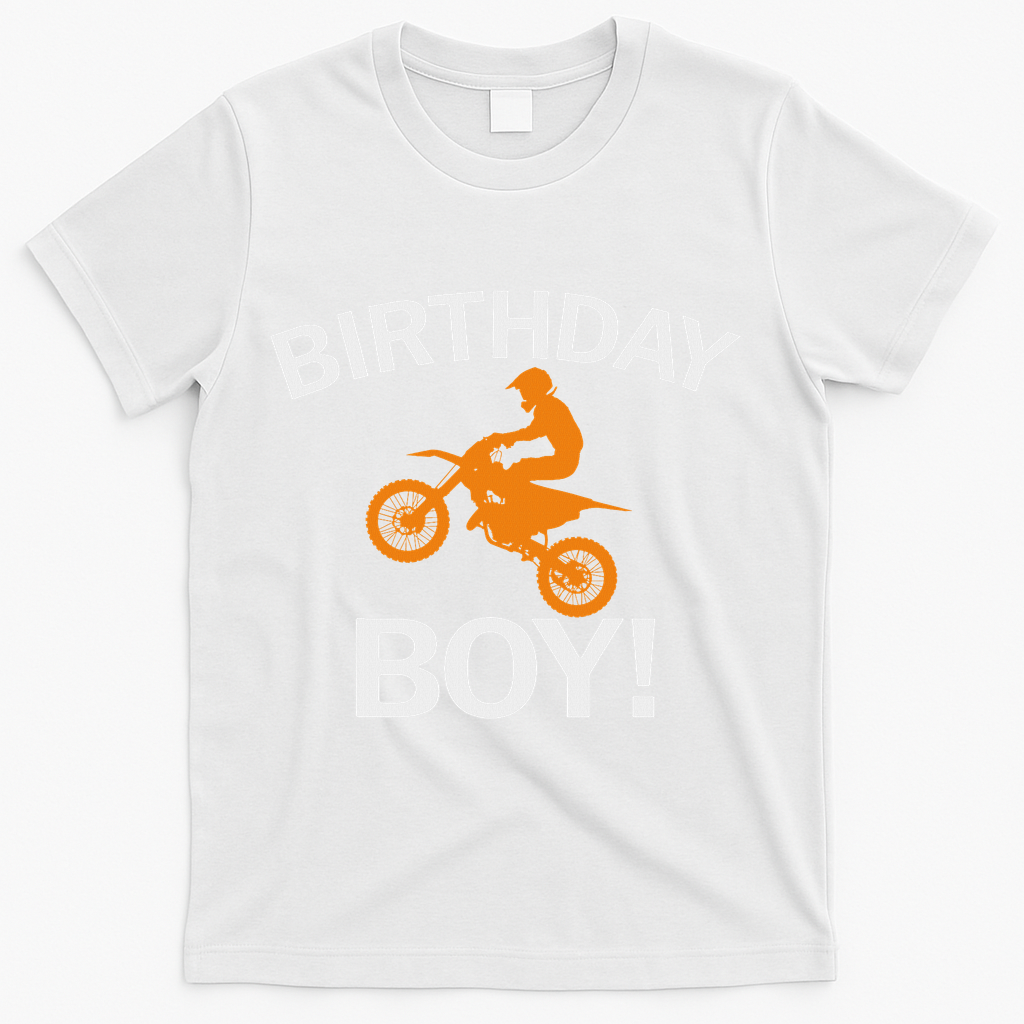 Birthday Boy Mx Dirt Bike Motocross T-Shirt - White