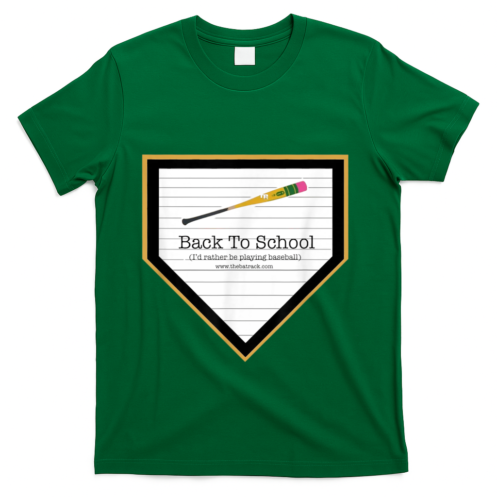 Baseball Back To School Home Plate Back To School T-Shirt - Green