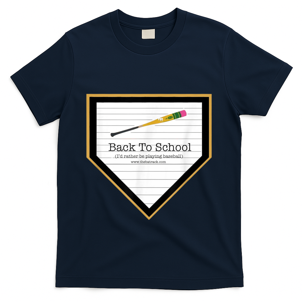 Baseball Back To School Home Plate Back To School T-Shirt - Navy