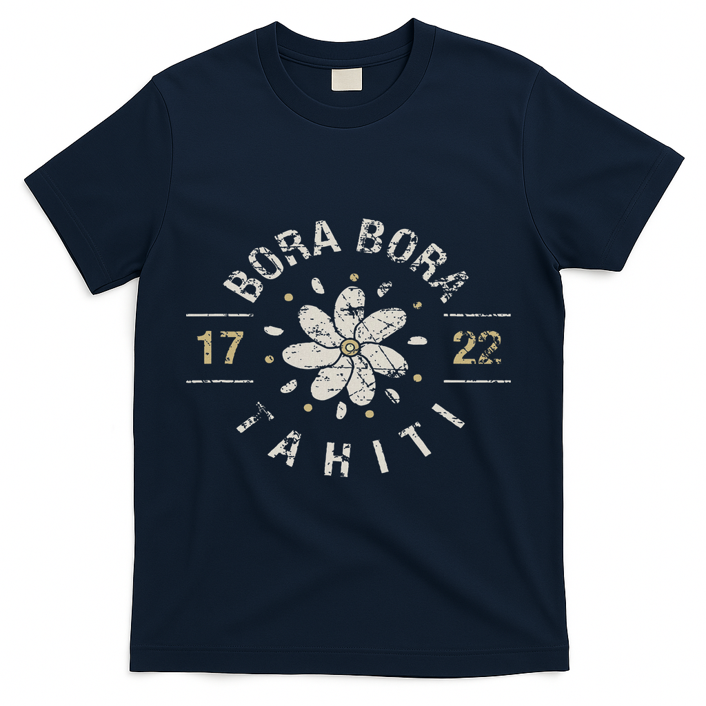 Bora Bora Tahiti Cool Vacation Location Souvenir Gift T-Shirt - Navy