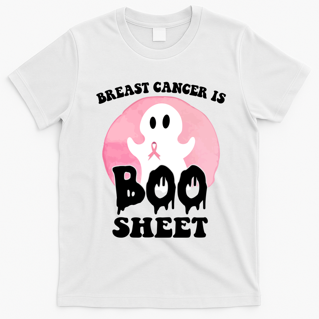Breast Cancer Is Boo Sheet Funny Ghost T-Shirt - White