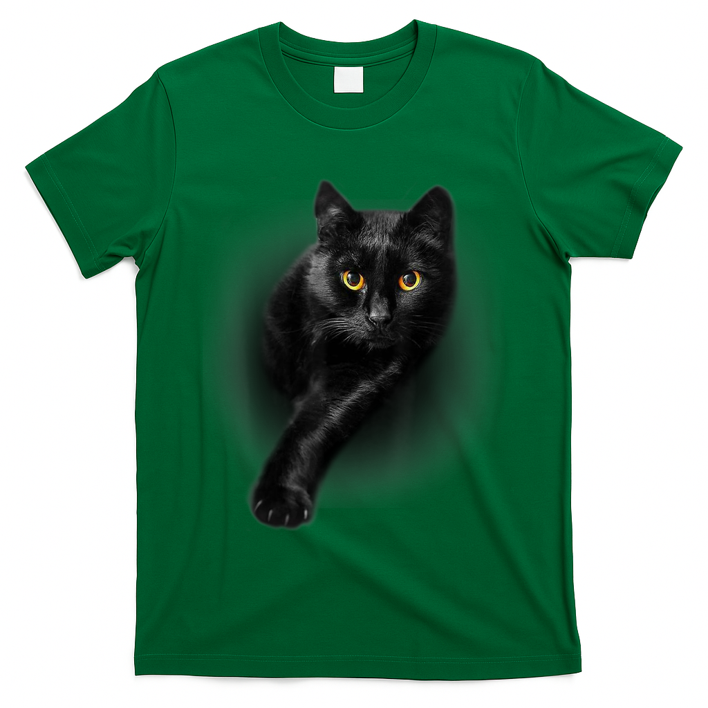 Black Cat Yellow Eyes TShirt Cats Tee Shirt T-Shirt