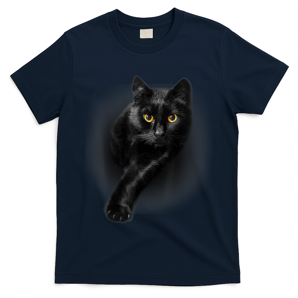 Black Cat Yellow Eyes TShirt Cats Tee Shirt T-Shirt