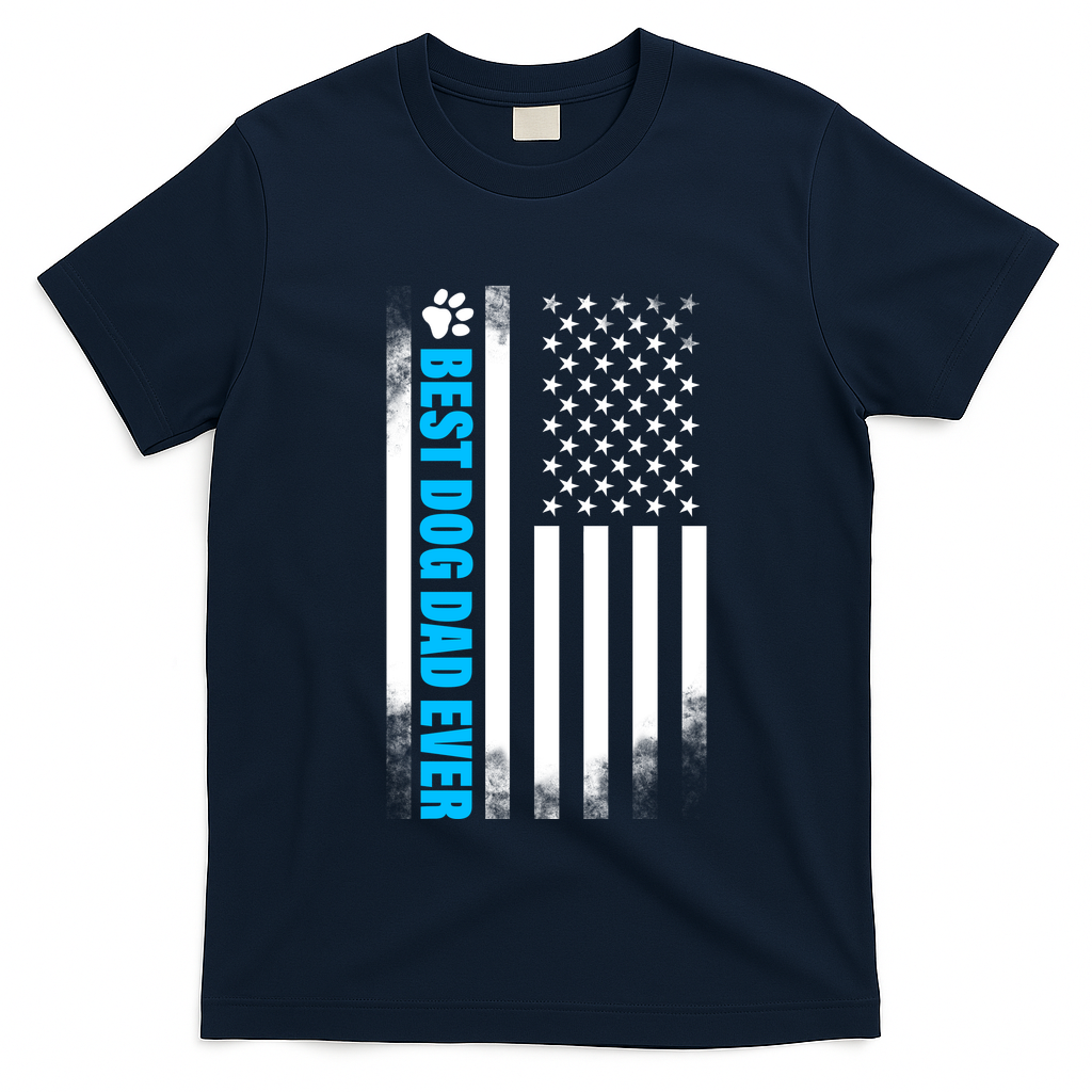 Best Dog Dad Ever American Flag T-Shirt
