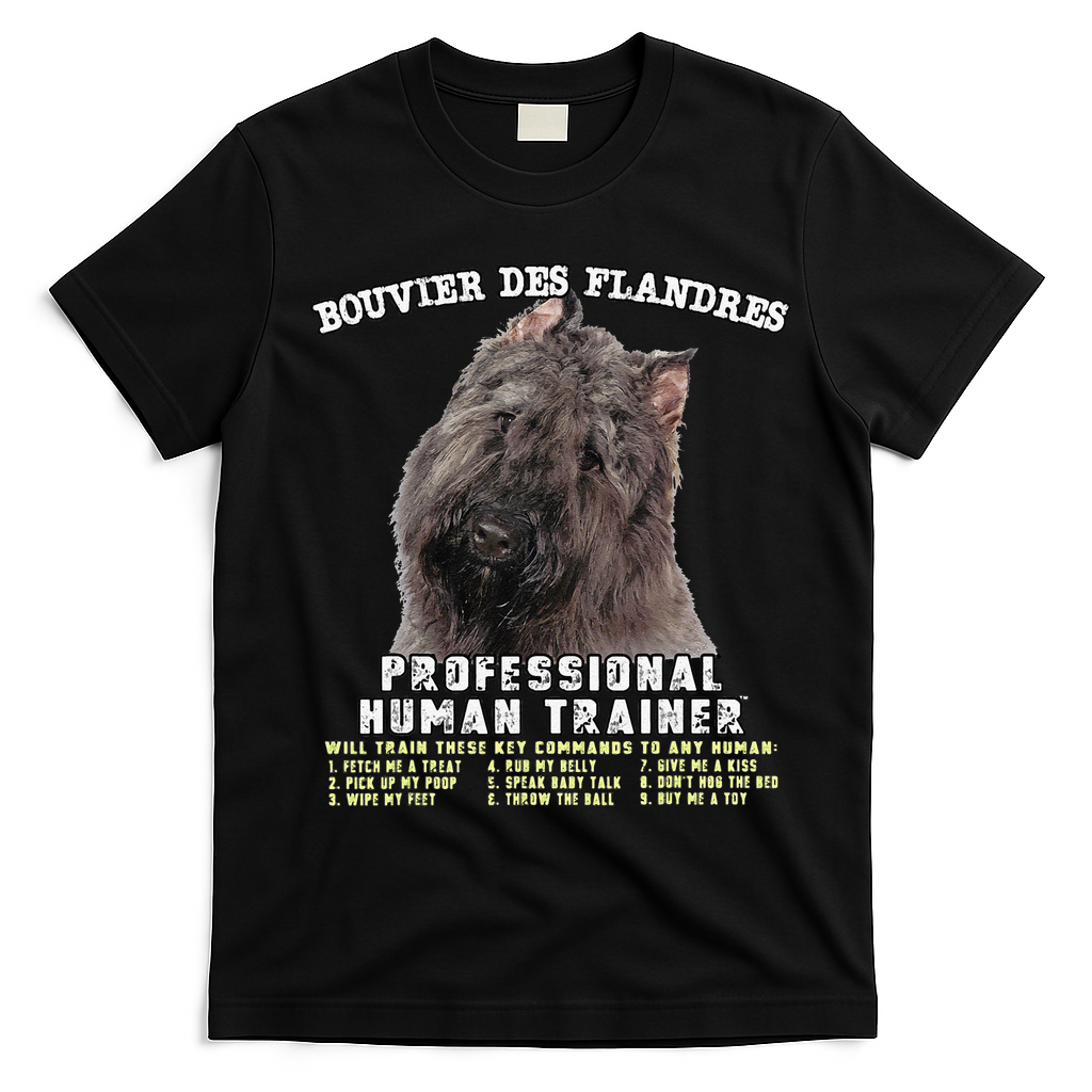 Bouvier Des Flandres Professional Human Trainer Cute Dog T-Shirt - Black