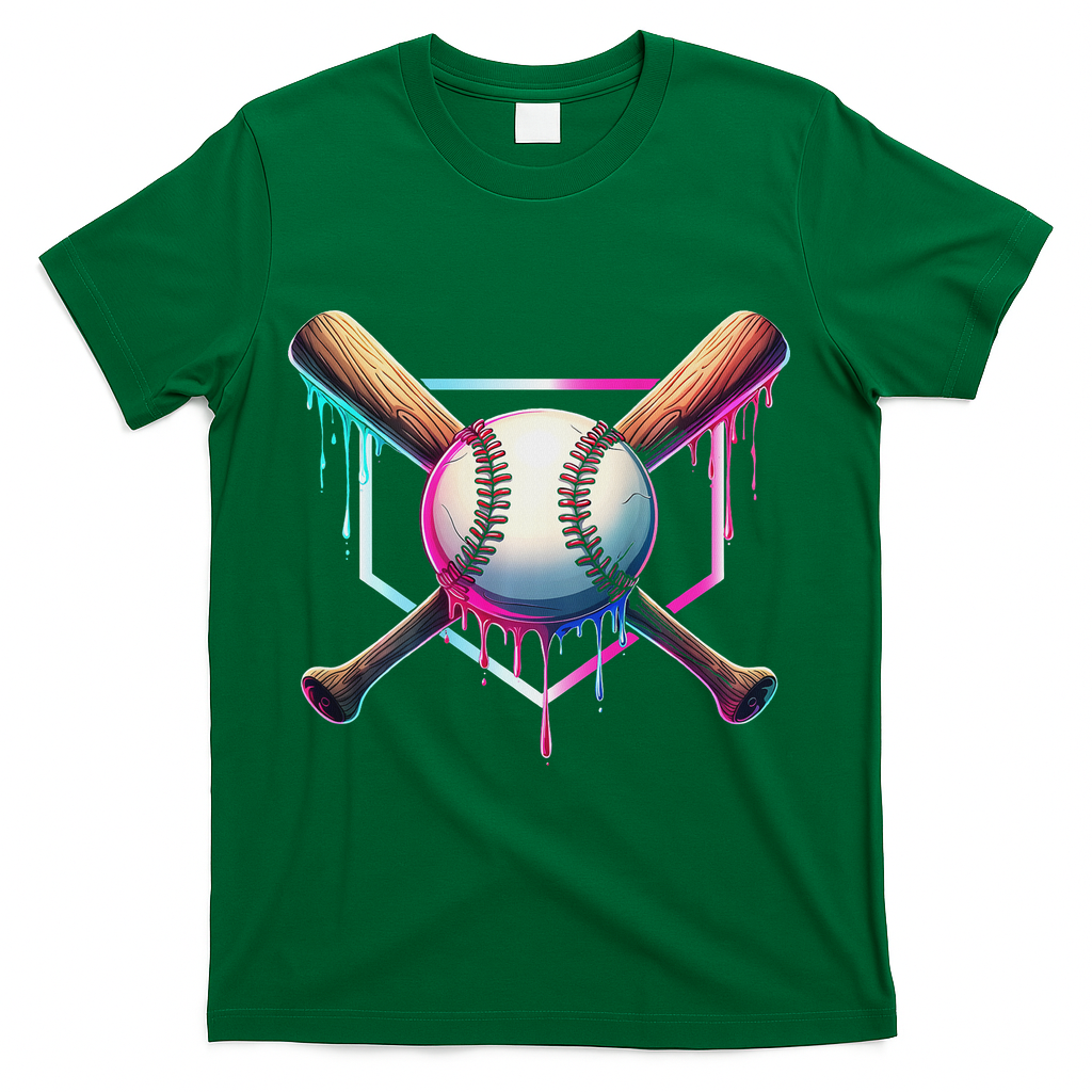 Baseball Drip For Ice Cream Respect The Drip T-Shirt - Green