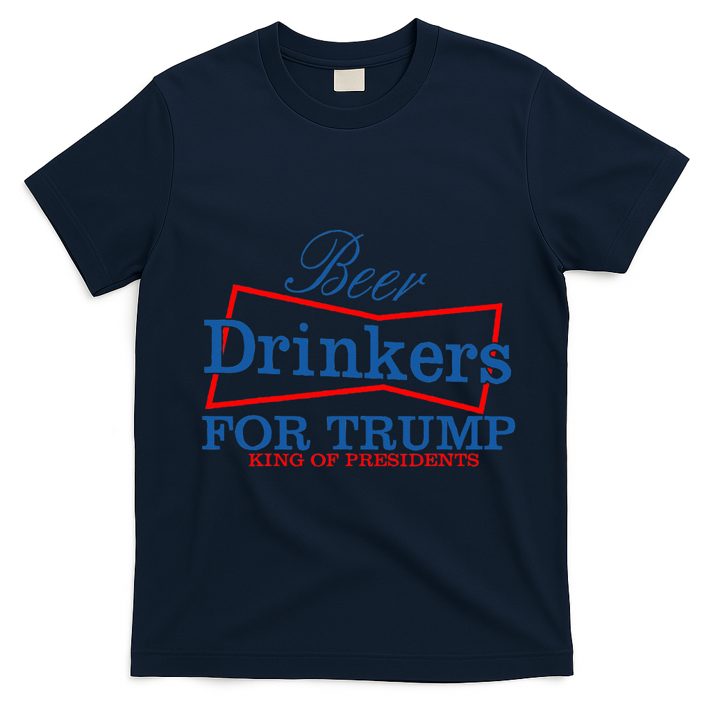 Beer Drinkers For Trump King Of Presidents T-Shirt - Navy Blue