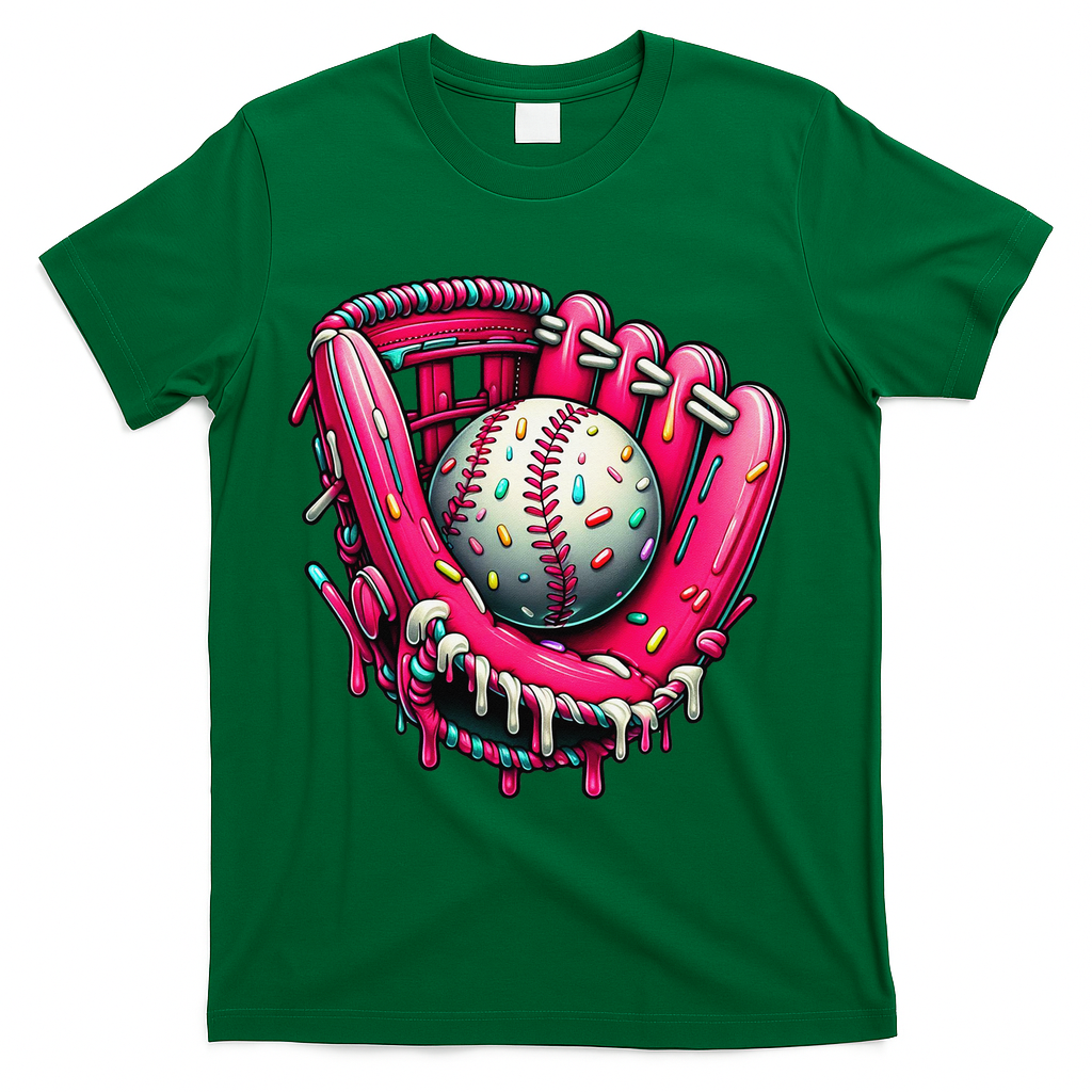 Baseball Drip For Ice Cream Drip Baseball T-Shirt - Green