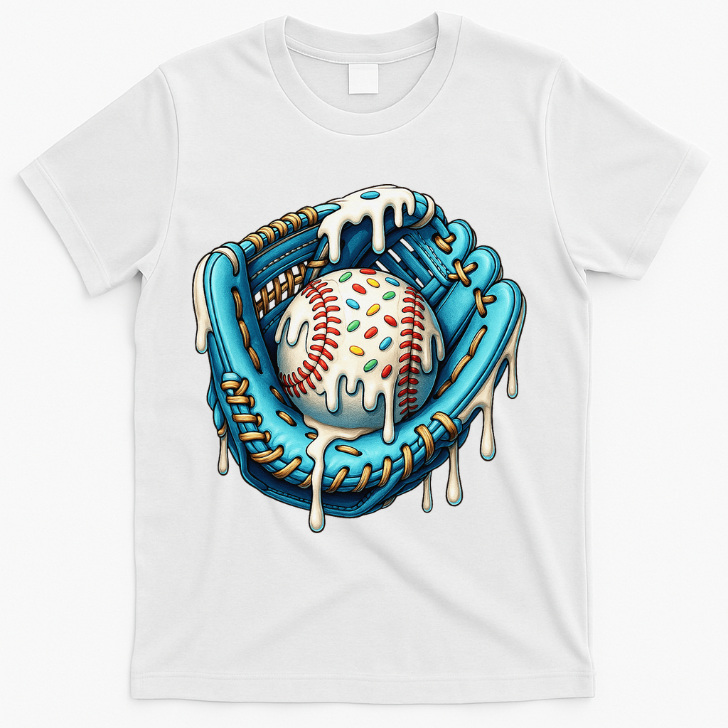 Baseball Drip Home Plate Ice Cream Respect The Drip T-Shirt - White