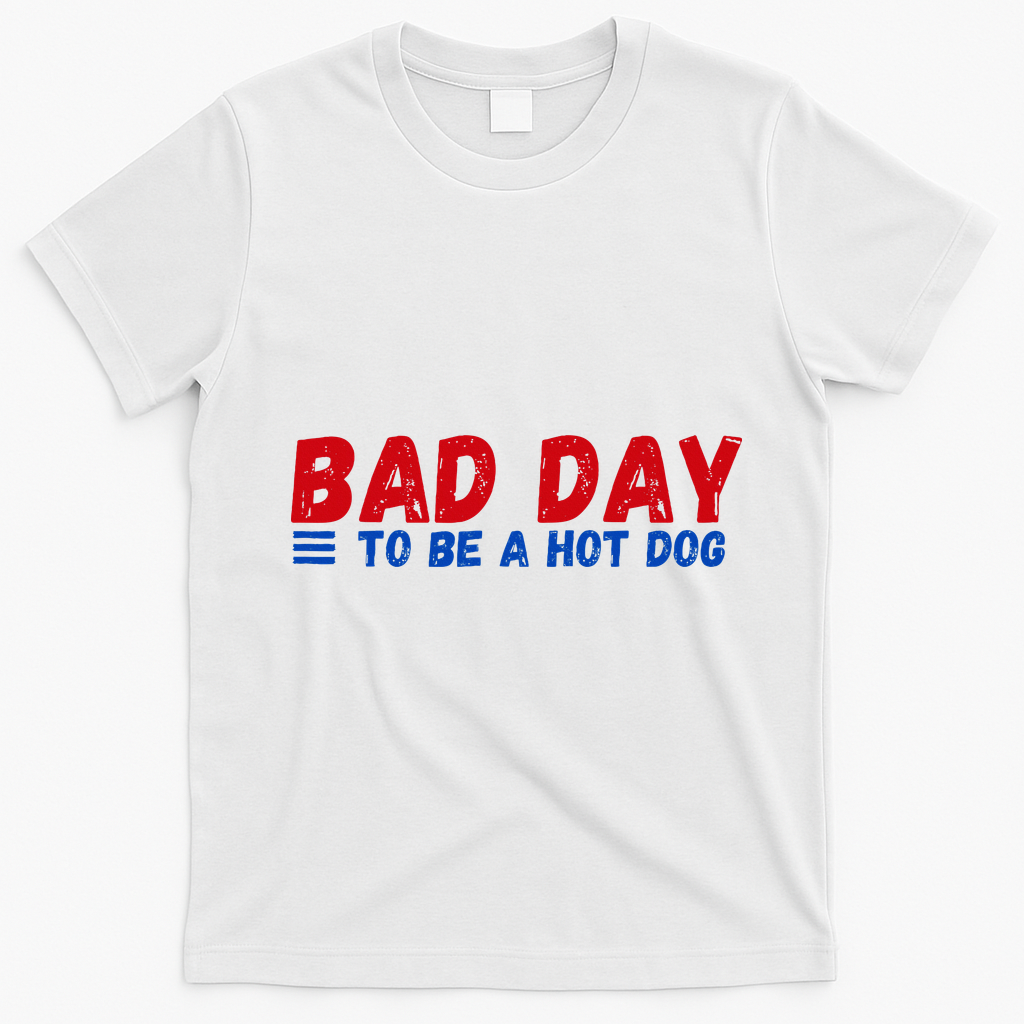 Bad Day To Be A Hot Dog T-Shirt - White