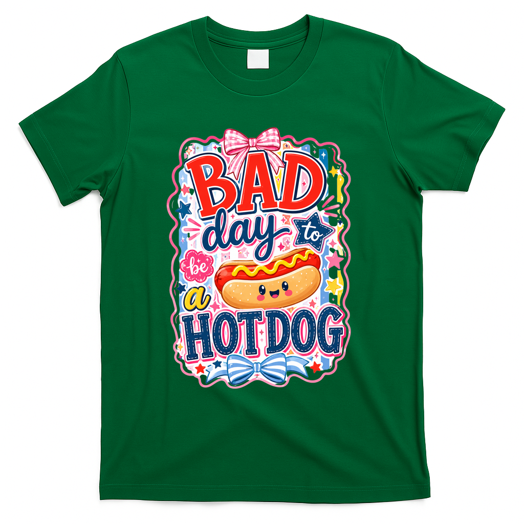 Bad Day To Be A Hotdog T-Shirt - Green