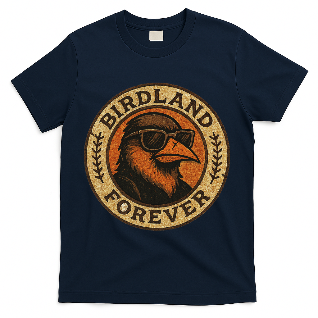 Birdland Forever Cool Retro Oriole Gift For Women T-Shirt - Navy