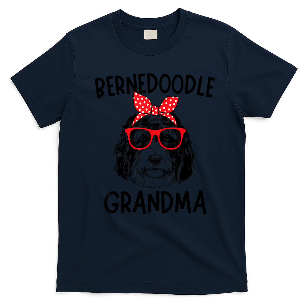 Bernedoodle Grandma Bernedoodle Dog Nana Mother's Day T-Shirt - Navy Blue