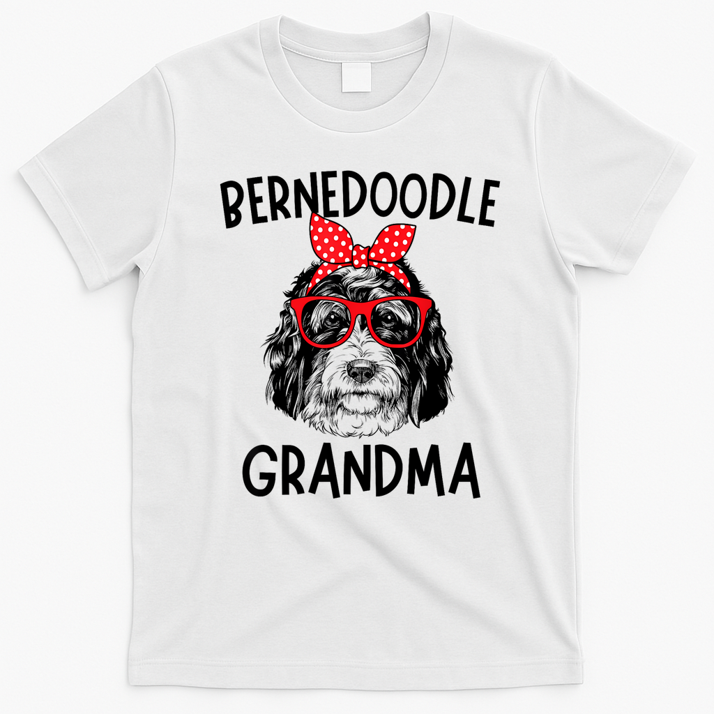 Bernedoodle Grandma Bernedoodle Dog Nana Mother's Day T-Shirt - White