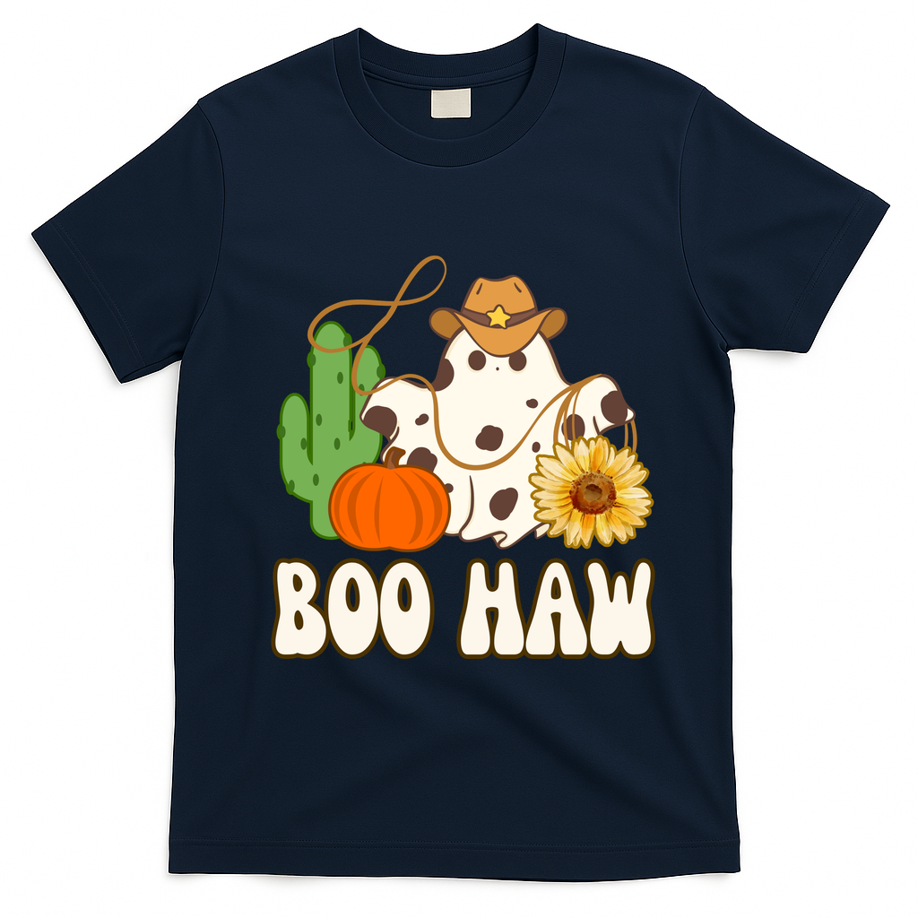 Boo Haw Halloween Country T-Shirt - Navy Blue
