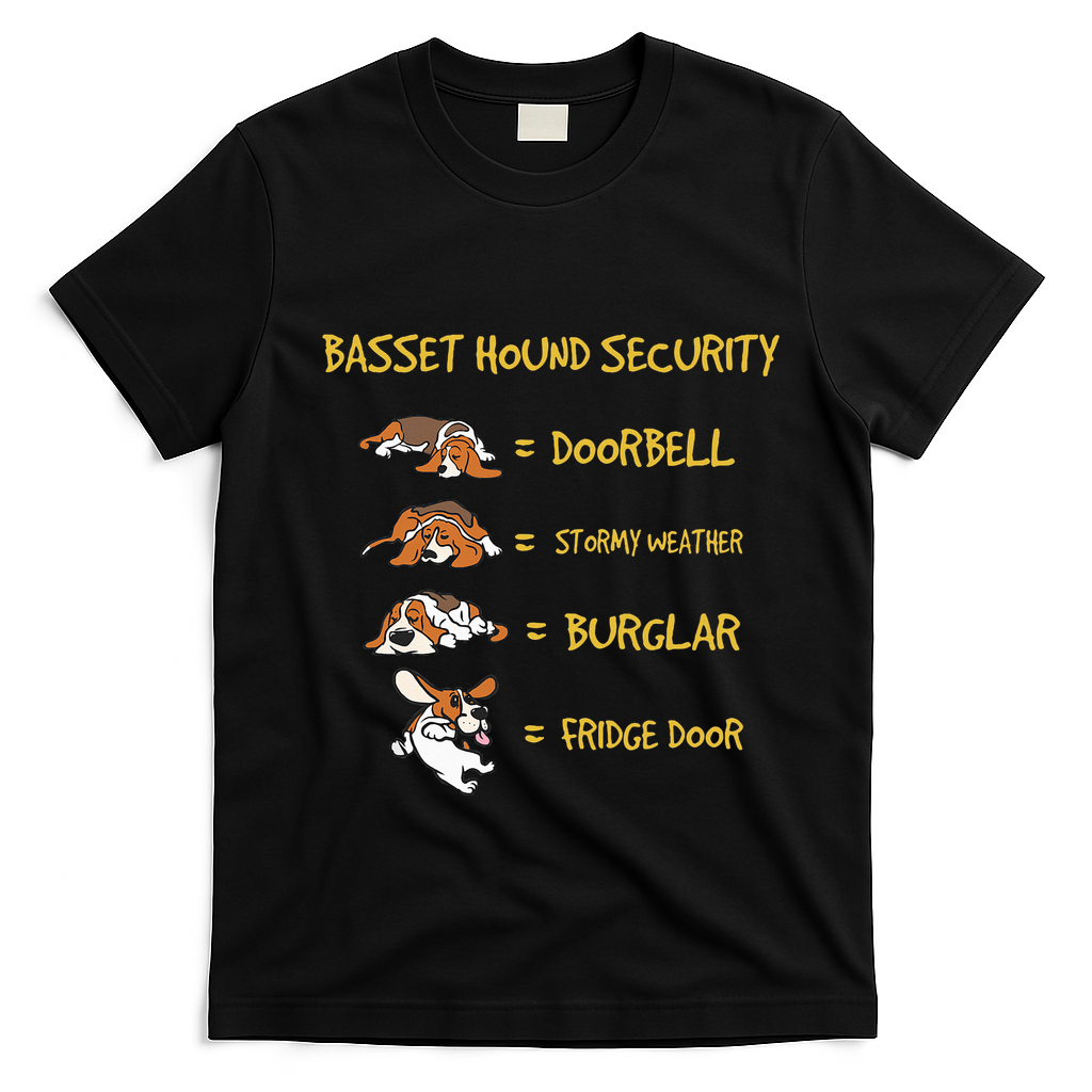 Basset Hound Security Gifts Funny Costume For Clothing T-Shirt - Black