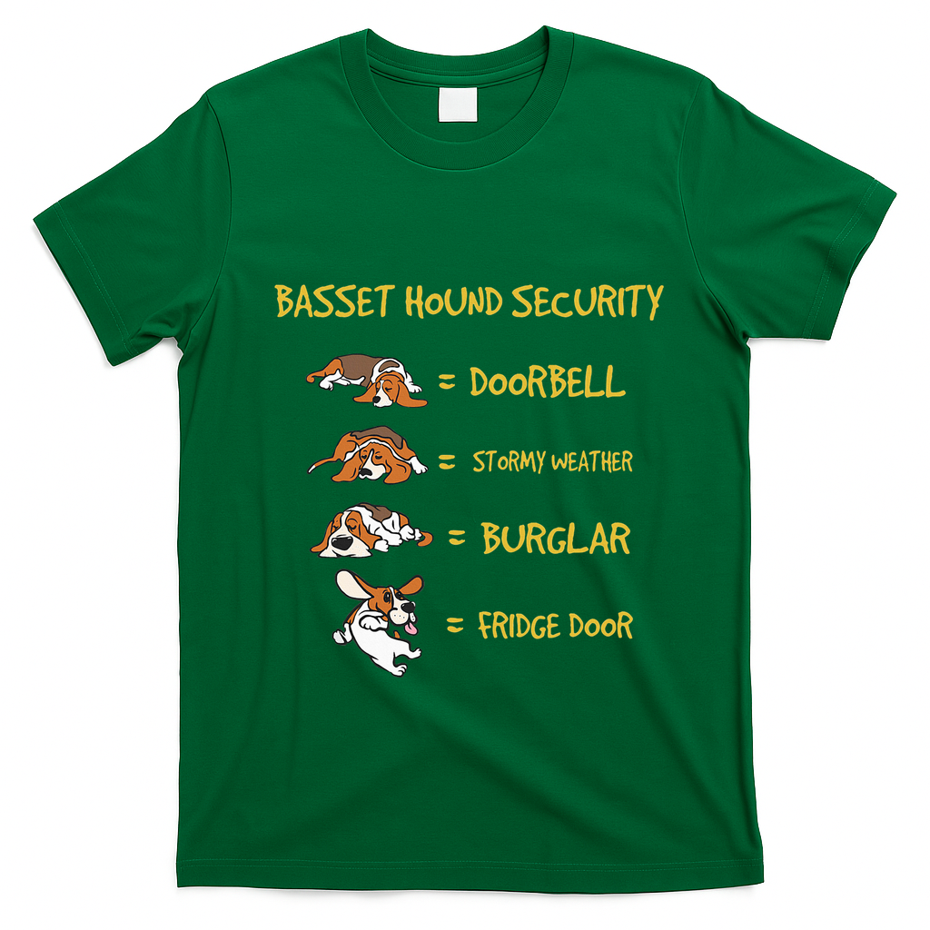 Basset Hound Security Gifts Funny Costume For Clothing T-Shirt - Irish Green