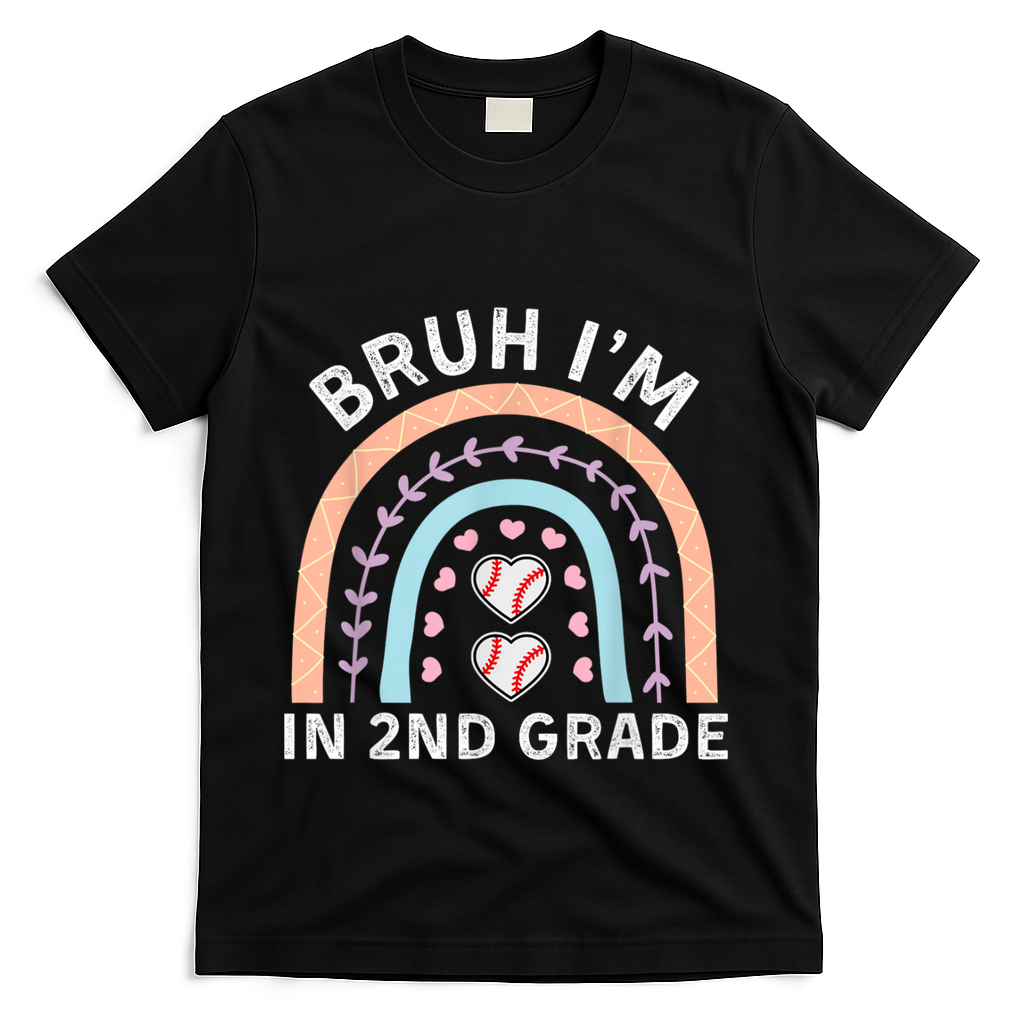 Bruh IM In 2nd Grade Back To School 2nd Grade Baseball T-Shirt - Black