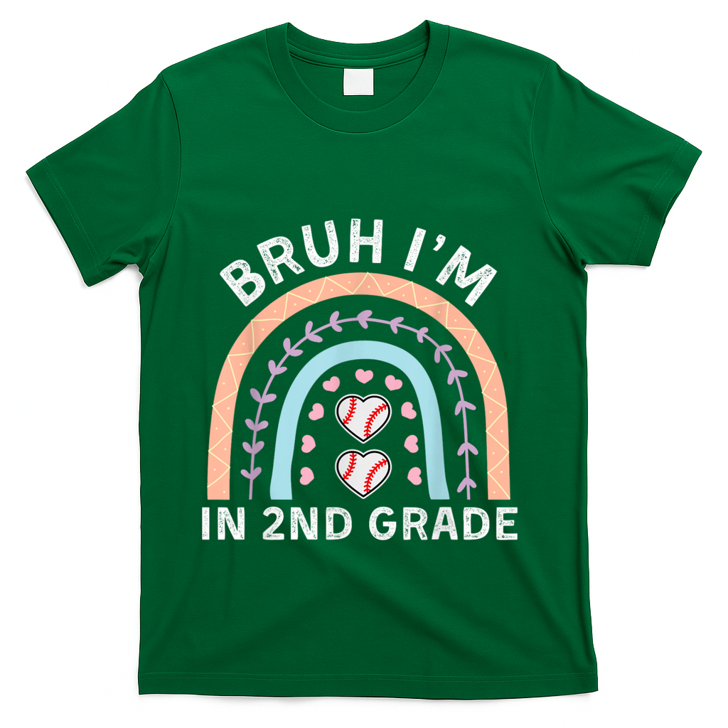 Bruh IM In 2nd Grade Back To School 2nd Grade Baseball T-Shirt - Green