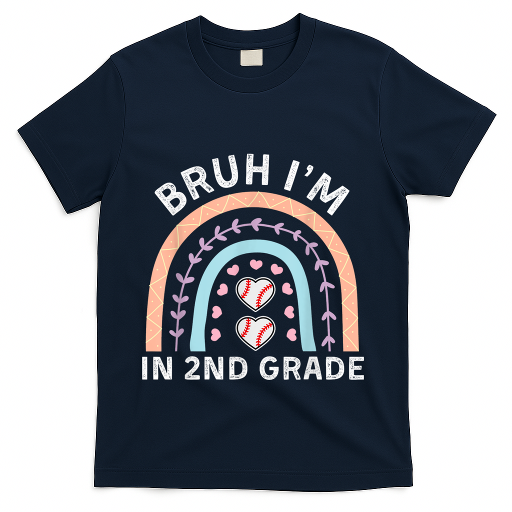 Bruh IM In 2nd Grade Back To School 2nd Grade Baseball T-Shirt - Navy