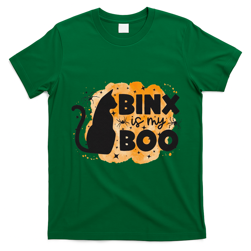 Binx Is My Boo Halloween Cat Scary Holiday Horror Night T-Shirt - Irish Green