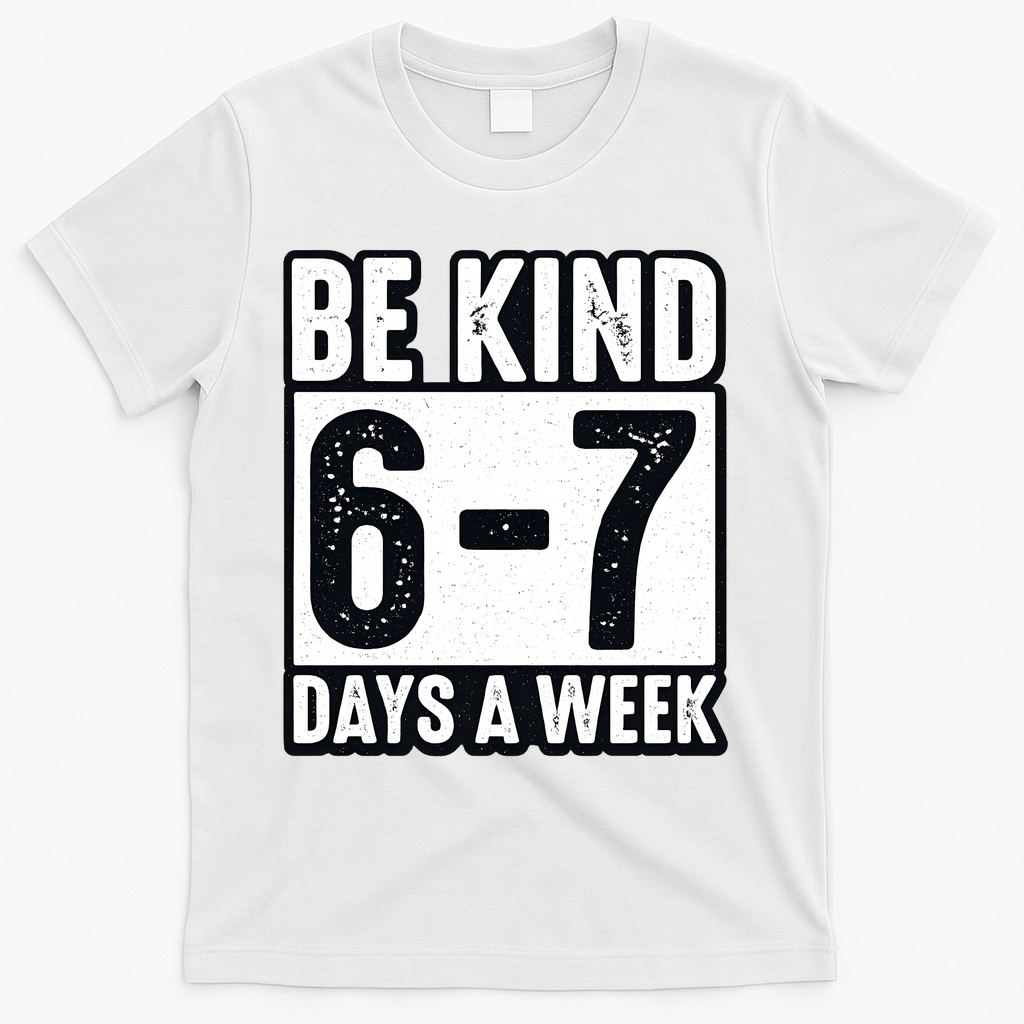 Be Kind 6-7 Days A Week Kindness Teacher Students Six Seven T-Shirt - White