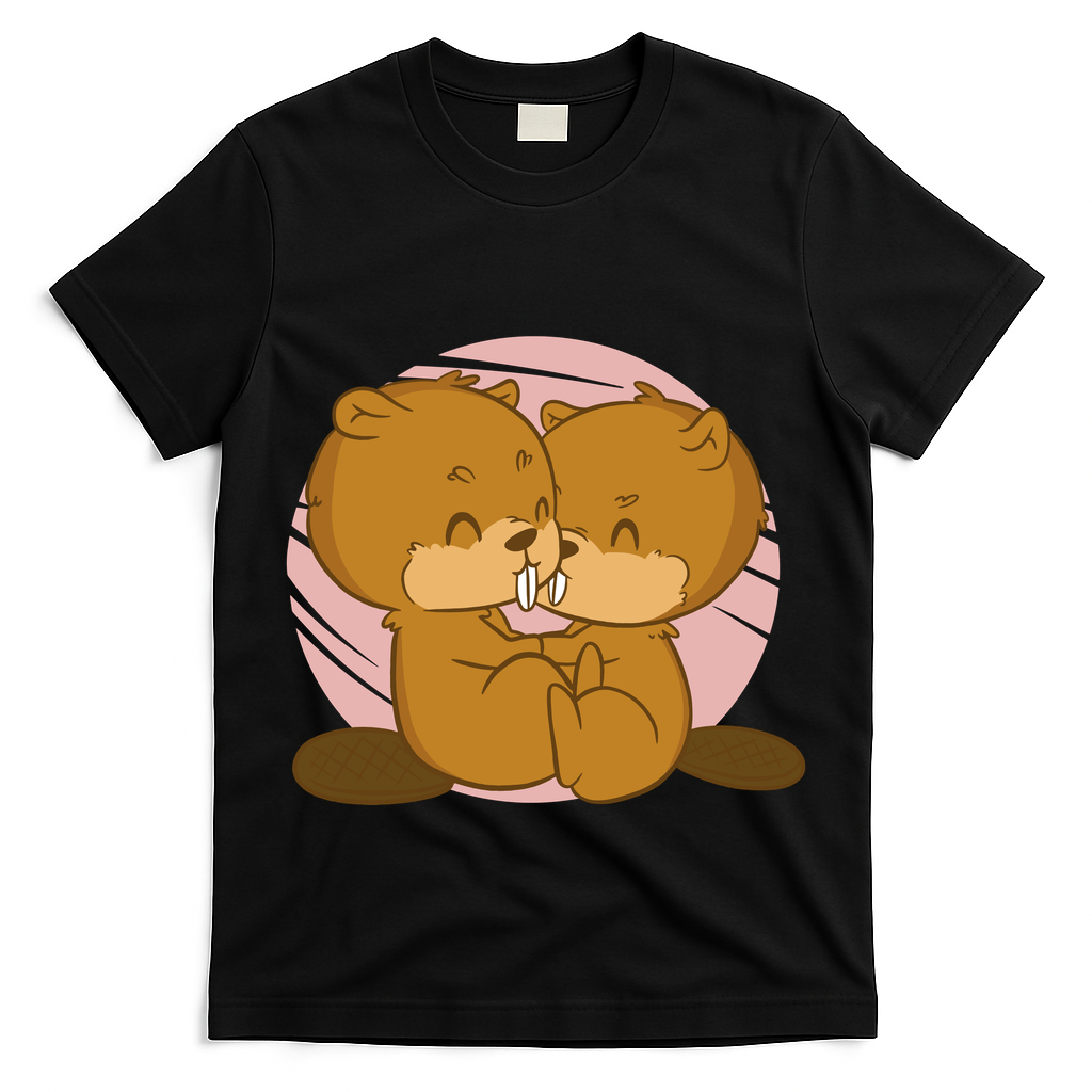 Beavers Kissing Cute Gift T-Shirt
