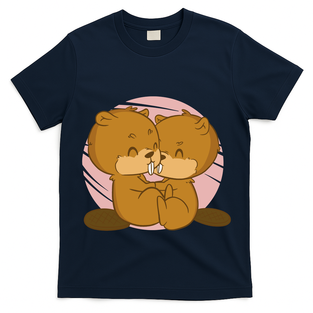 Beavers Kissing Cute Gift T-Shirt
