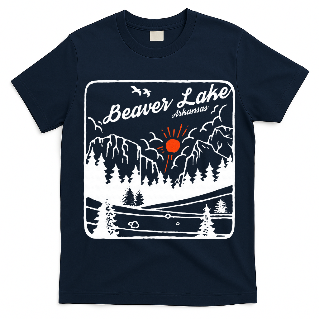 Beaver Lake Souvenir Fishing Vintage AR Map Gifts Arkansas T-Shirt