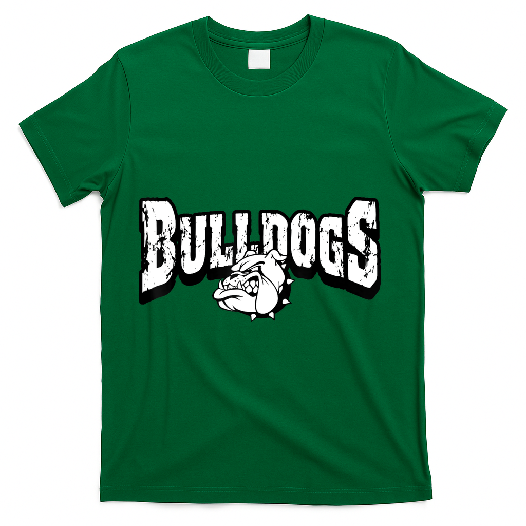 Bulldogs Mascot Back To School Team Spirit T-Shirt - Green