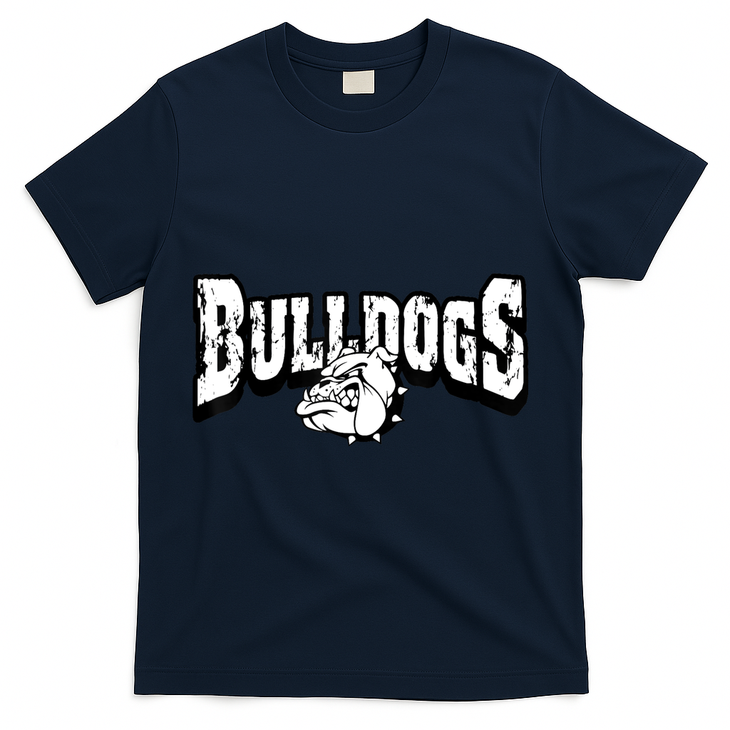 Bulldogs Mascot Back To School Team Spirit T-Shirt - Navy