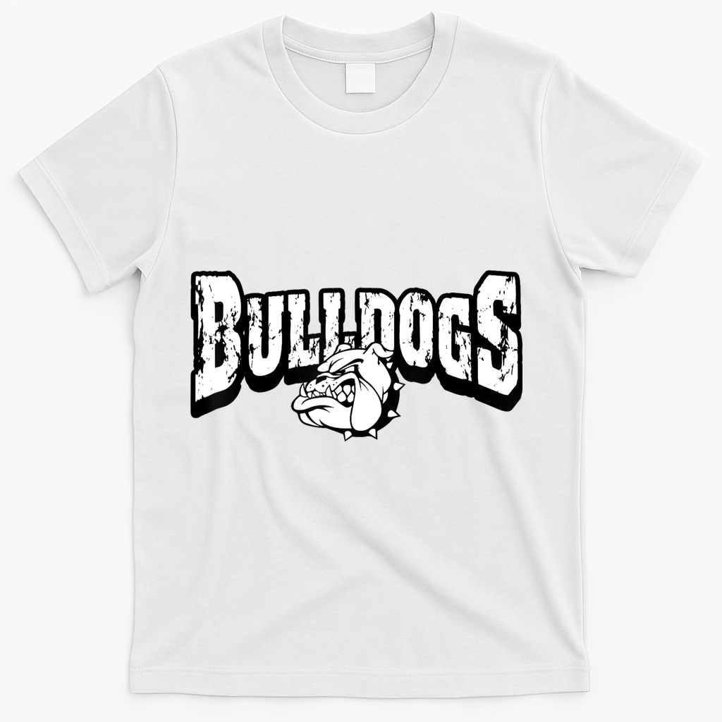 Bulldogs Mascot Back To School Team Spirit T-Shirt - White