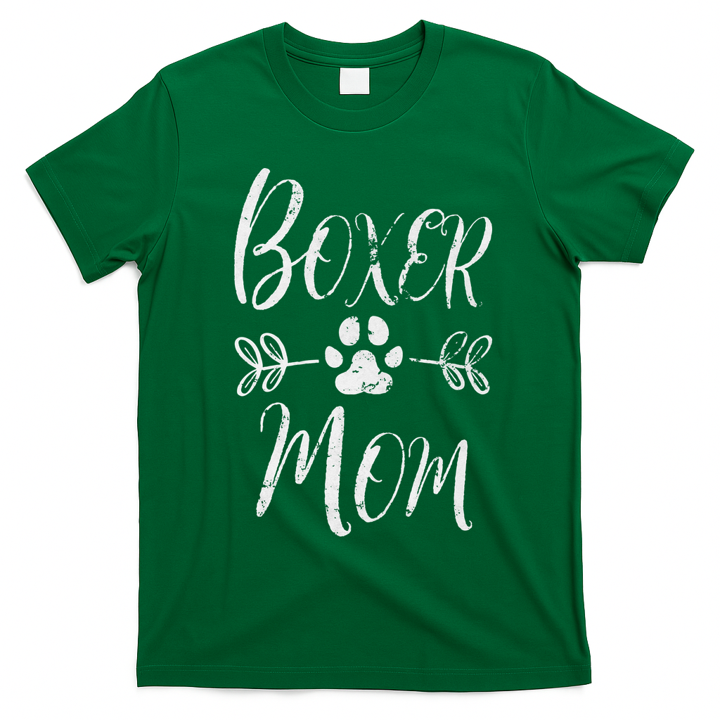 Boxer Mom Boxer Dog Lover Owner Funny Boxer Dog Mom T-Shirt - Irish Green