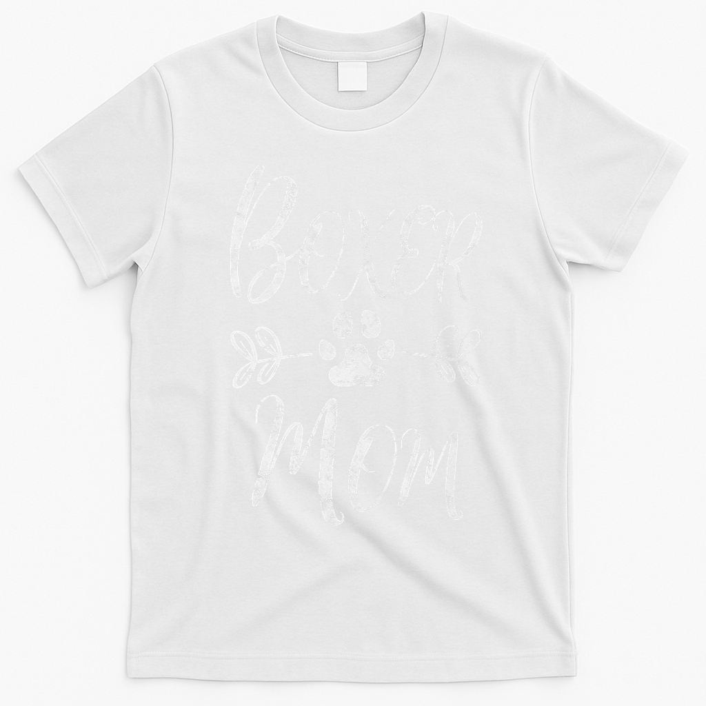 Boxer Mom Boxer Dog Lover Owner Funny Boxer Dog Mom T-Shirt - White