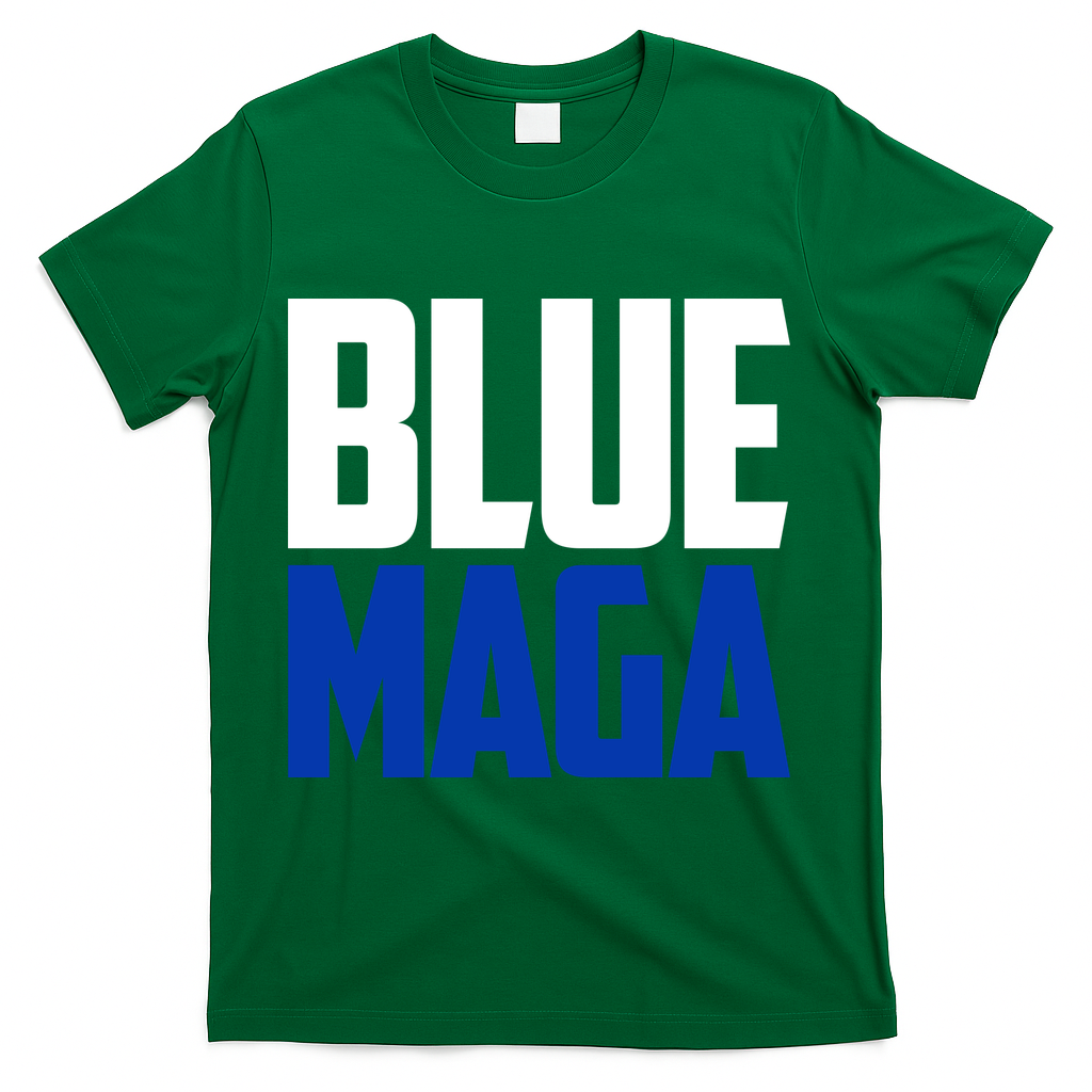 Blue Maga Democrat Make America Great Again T-Shirt - Green