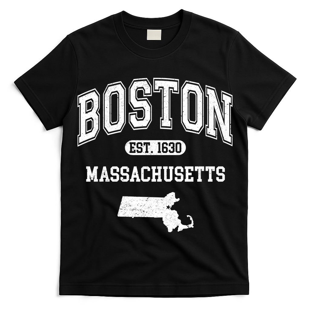Boston Massachusetts Est. 1630 Varsity T-Shirt