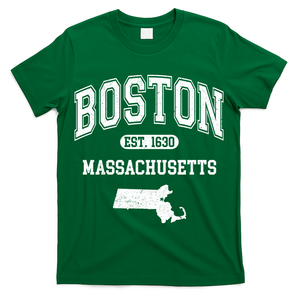 Boston Massachusetts Est. 1630 Varsity T-Shirt