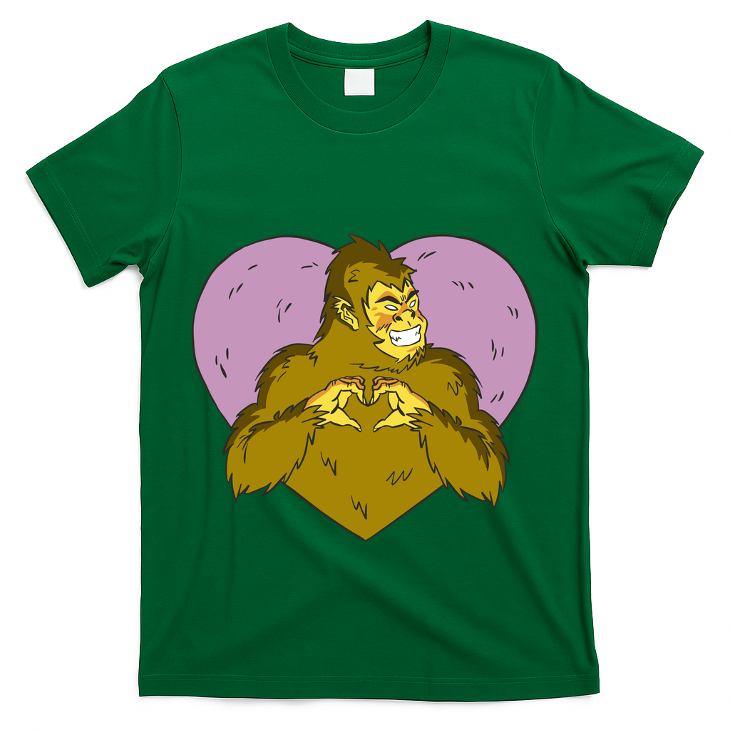 Bigfoot Monster Heart Cute Gift T-Shirt
