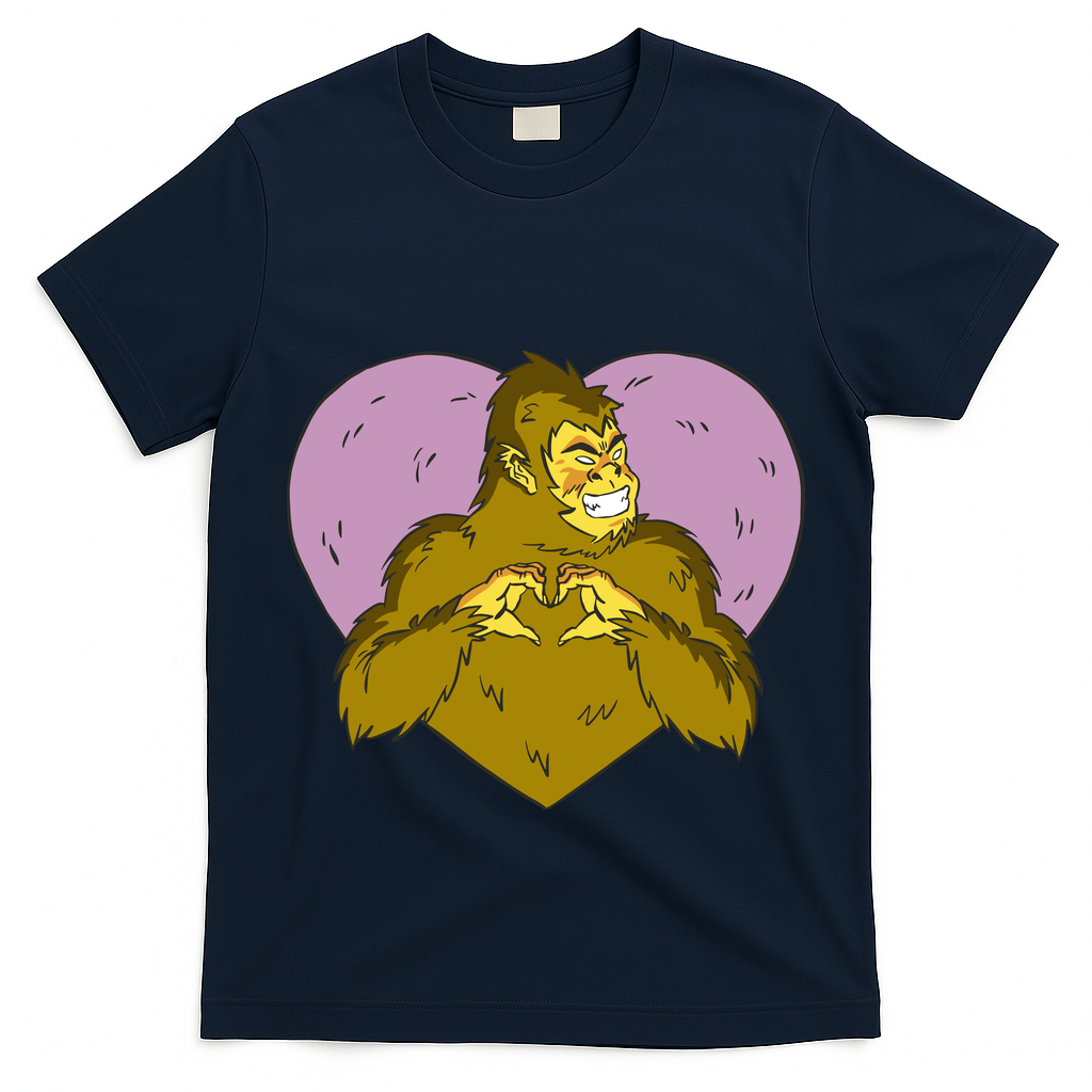 Bigfoot Monster Heart Cute Gift T-Shirt