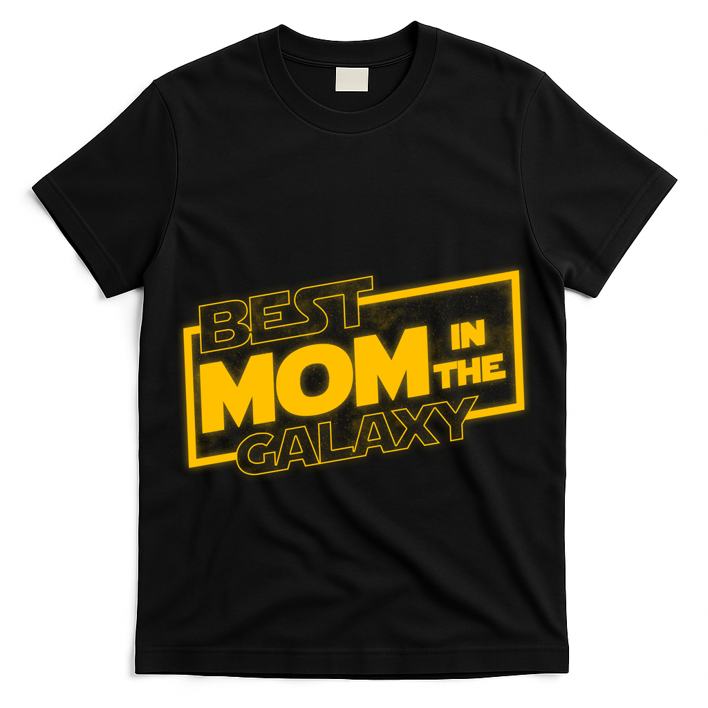 Best Mom In The Galaxy Parody Movie Logo T-Shirt