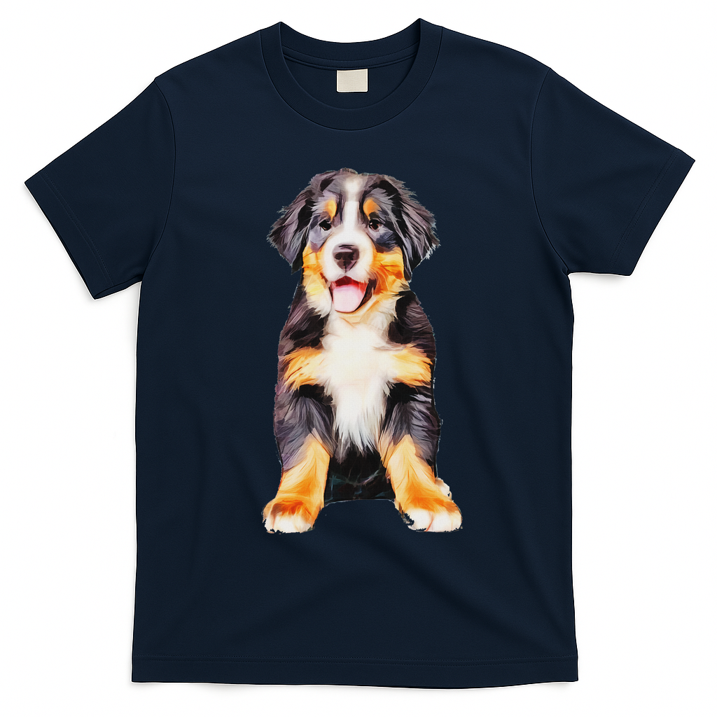 Bernese Mountain Puppy For Women Dog Lovers T-Shirt - Navy Blue