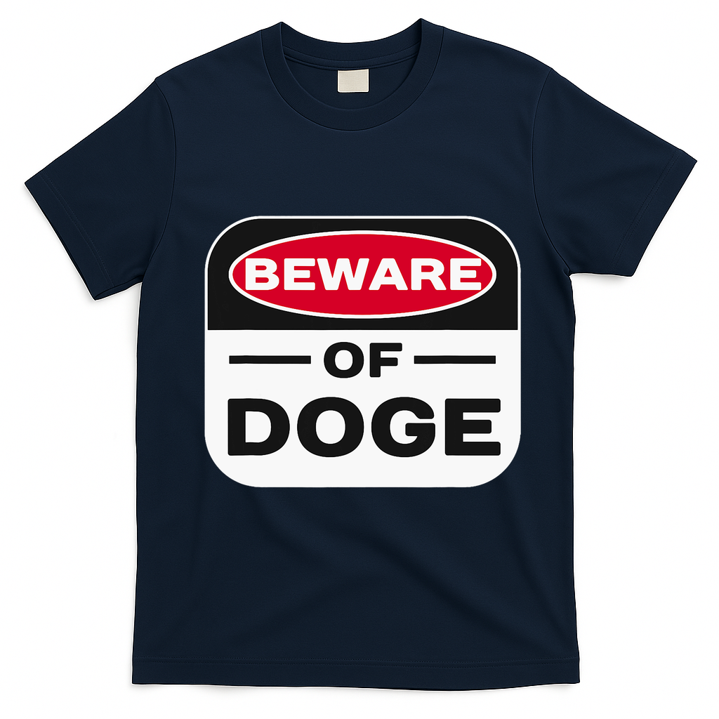 Beware Of Doge Meme Department Of Government T-Shirt - Navy Blue