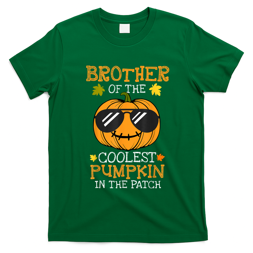 Brother Of The Coolest Pumpkin In The Patch Halloween Boy T-Shirt - Irish Green