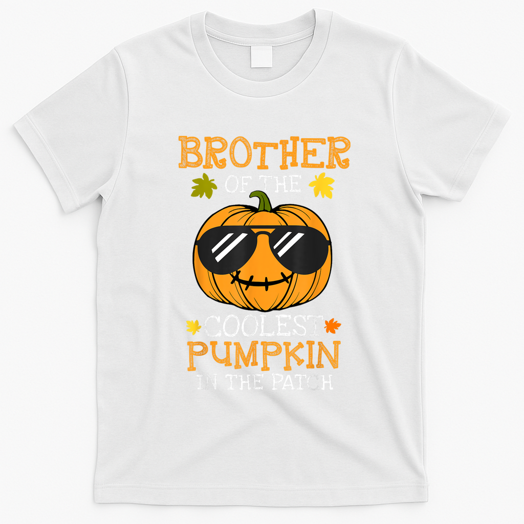 Brother Of The Coolest Pumpkin In The Patch Halloween Boy T-Shirt - White