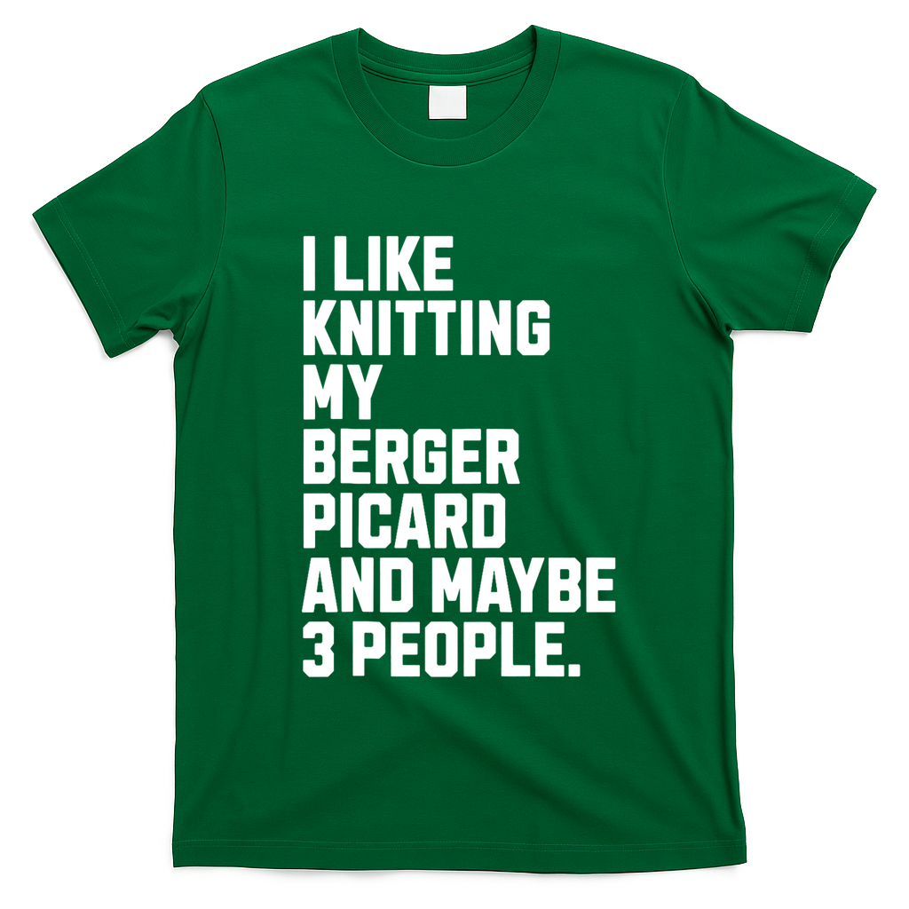 Berger Picard Dog Owner Knitting Lover Funny Knitter T-Shirt - Irish Green